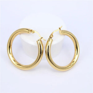 Creole Earrings Stainless Steel Big Round Hoop Earrings for Women