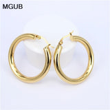 Creole Earrings Stainless Steel Big Round Hoop Earrings for Women