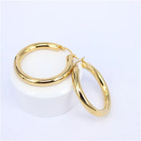 Creole Earrings Stainless Steel Big Round Hoop Earrings for Women