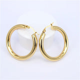 Creole Earrings Stainless Steel Big Round Hoop Earrings for Women