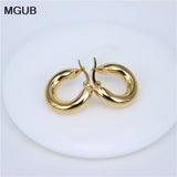 316L stainless steel earrings 20-30mm fine polished smooth LH327