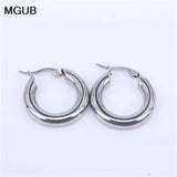 316L stainless steel earrings 20-30mm fine polished smooth LH327