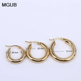 316L stainless steel earrings 20-30mm fine polished smooth LH327