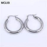 316L stainless steel earrings 20-30mm fine polished smooth LH327