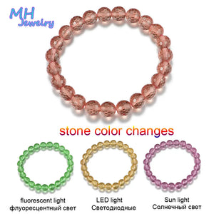 MH Zultanite Gemstone Round 8mm Bead Bracelet