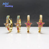 925 Silver Multicolor Gemstone Earrings for Women