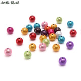 1000pcs/4mm Acrylic Loose Beads Random Mixed Miracle Round Beads