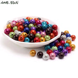 1000pcs/4mm Acrylic Loose Beads Random Mixed Miracle Round Beads