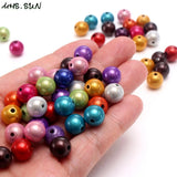 1000pcs/4mm Acrylic Loose Beads Random Mixed Miracle Round Beads