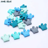 10PCS Food Silicone Beads Baby Teether Chew Toy Crown Beads