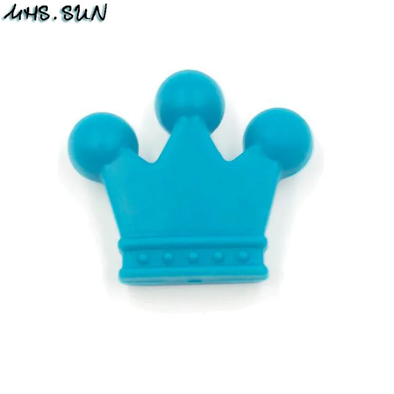 10PCS Food Silicone Beads Baby Teether Chew Toy Crown Beads