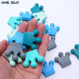 10PCS Food Silicone Beads Baby Teether Chew Toy Crown Beads
