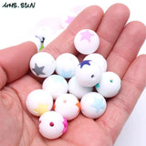 10pcs Silicone Beads Round Star Teething Toys DIY Baby Necklace Teether