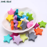 15PCS Star Food Silicone Beads Teething Baby Teether For DIY Nursing Necklace
