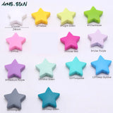15PCS Star Food Silicone Beads Teething Baby Teether For DIY Nursing Necklace