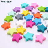 15PCS Star Food Silicone Beads Teething Baby Teether For DIY Nursing Necklace