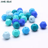 15mm 50pcs Pentagon Silicone Beads for Teething Necklace DIY Loose Teether Beads