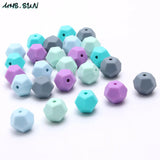 15mm 50pcs Pentagon Silicone Beads for Teething Necklace DIY Loose Teether Beads