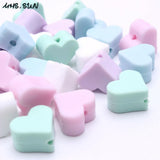 15mm Heart Shape Silicone Teething Beads DIY Nursing Jewelry