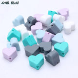 15mm Heart Shape Silicone Teething Beads DIY Nursing Jewelry