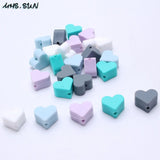 15mm Heart Shape Silicone Teething Beads DIY Nursing Jewelry