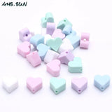 15mm Heart Shape Silicone Teething Beads DIY Nursing Jewelry