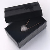 Romantic Cubic Zircon Necklace Heart Pendant Women Crystal Choker Party Gift