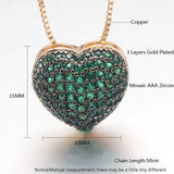 Romantic Cubic Zircon Necklace Heart Pendant Women Crystal Choker Party Gift