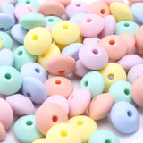 200pcs Candy Silicone Beads Pastel Soft Lentil DIY Necklace Baby Teether Toys