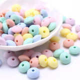 200pcs Candy Silicone Beads Pastel Soft Lentil DIY Necklace Baby Teether Toys