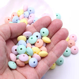 200pcs Candy Silicone Beads Pastel Soft Lentil DIY Necklace Baby Teether Toys