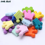20PCS Crown Shaped Silicone Beads 35*30mm Teether For Infant Teething