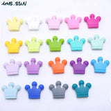 20PCS Crown Shaped Silicone Beads 35*30mm Teether For Infant Teething
