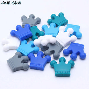 20PCS Food Crown Silicone Beads Teething DIY Loose Teether For Kids Necklace