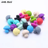 30pcs Mushroom Silicone Beads for Baby Teething Jewelry DIY Crafts