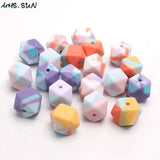 30PCS 14MM Hexagon Silicone Beads Baby Teether Food Grade Teething Toy