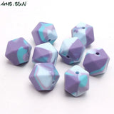 30PCS 14MM Hexagon Silicone Beads Baby Teether Food Grade Teething Toy