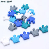40PCS BPA Silicone Beads Crown Shaped Teether for DIY Baby Necklace