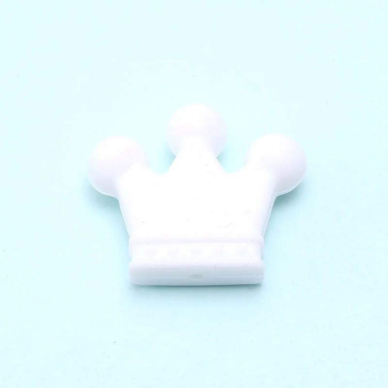 40PCS BPA Silicone Beads Crown Shaped Teether for DIY Baby Necklace