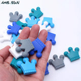 40PCS BPA Silicone Beads Crown Shaped Teether for DIY Baby Necklace