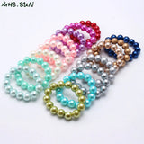 5pc Baby Kids Elastic Beaded Bracelets Girls Jewelry