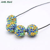 50Pcs Rhinestone Resin Dreamy Round Ball Beads DIY Chunky Jewelry