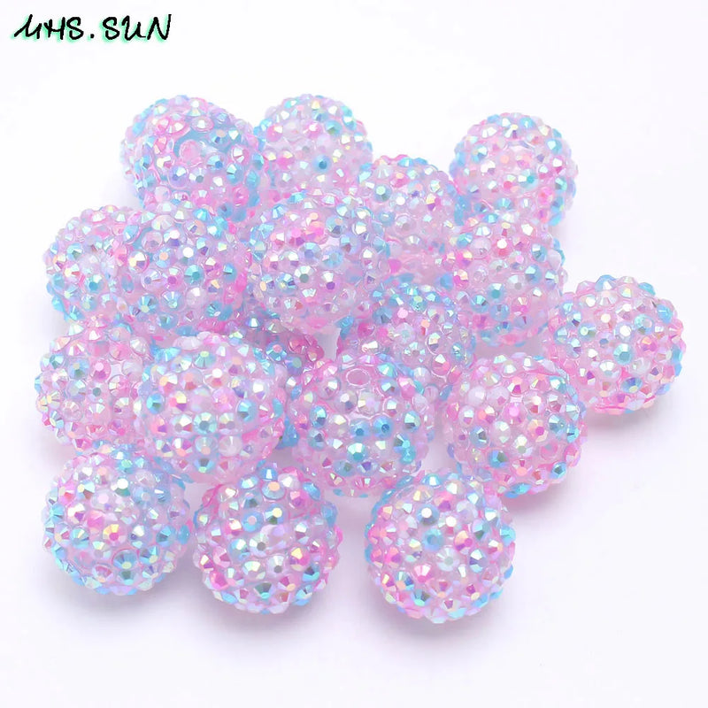 50pcs Chunky Resin Rhinestone Beads for DIY Kids Necklace Jewelry