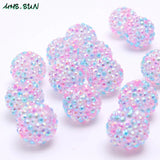 50pcs Chunky Resin Rhinestone Beads for DIY Kids Necklace Jewelry