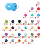 50pcs Silicone Beads Abacus Lentil Shape Baby Teether Toy DIY Jewelry Making