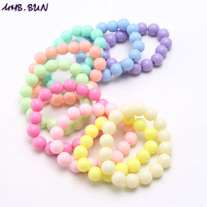 8Pcs Colorful Acrylic Bead Bracelets for Kids Party
