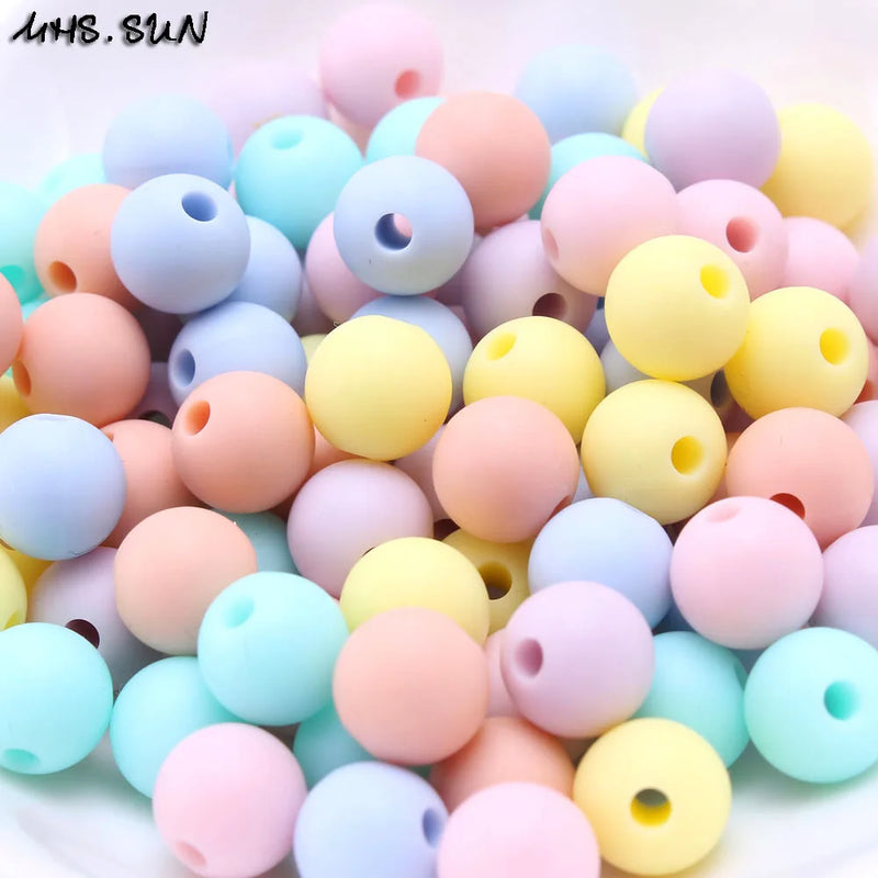 9mm Silicone Round Beads Mixed Nursing Teether for Baby Necklace