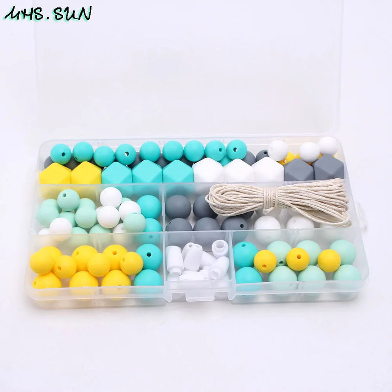 Baby DIY Silicone Beads Set - BPA Free Loose Beads for Teether Jewelry