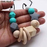 Baby Teething Nursing Beads Necklace Colorful Breastfeeding Jewelry