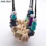 Baby Teething Nursing Beads Necklace Colorful Breastfeeding Jewelry